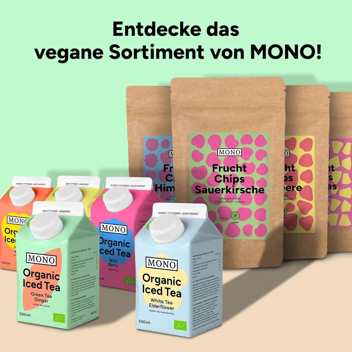 Mono frystorkade chips - 300g jordgubbschips från 100 % naturliga jordgubbar - torkad tropisk frukt - torkad jordgubbsfrukt - mellanmål till müsli och desserter - jordgubbschips Torkad produkter Naty Shop