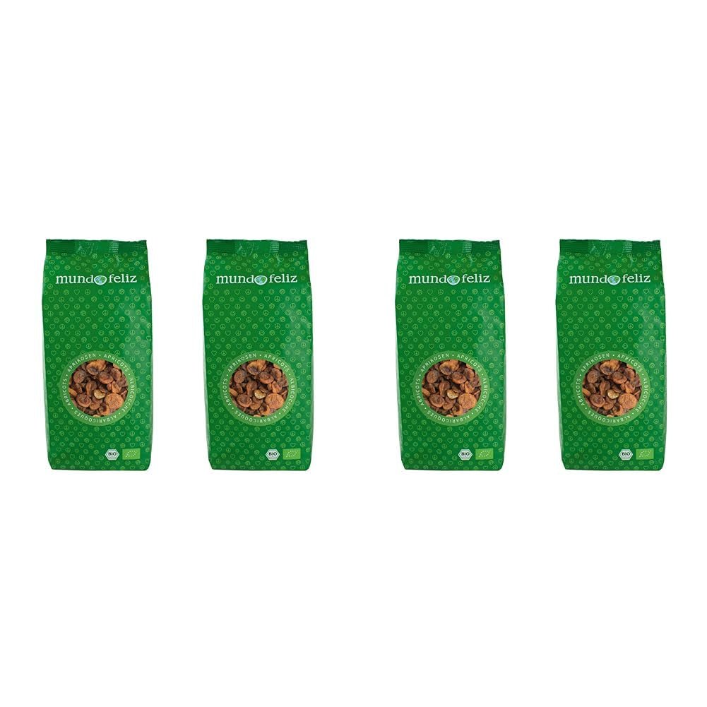 Mundo Feliz ekologiska torkade aprikoser med stenar 2 x 500 g torkade produkter My Store 500 g (förpackning med 4)