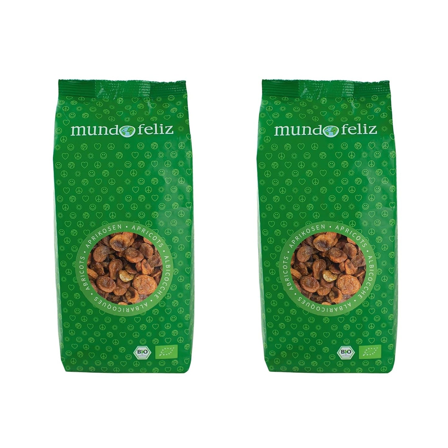 Mundo Feliz ekologiska torkade aprikoser med stenar 2 x 500 g torkade produkter My Store 500 g (förpackning med 2)