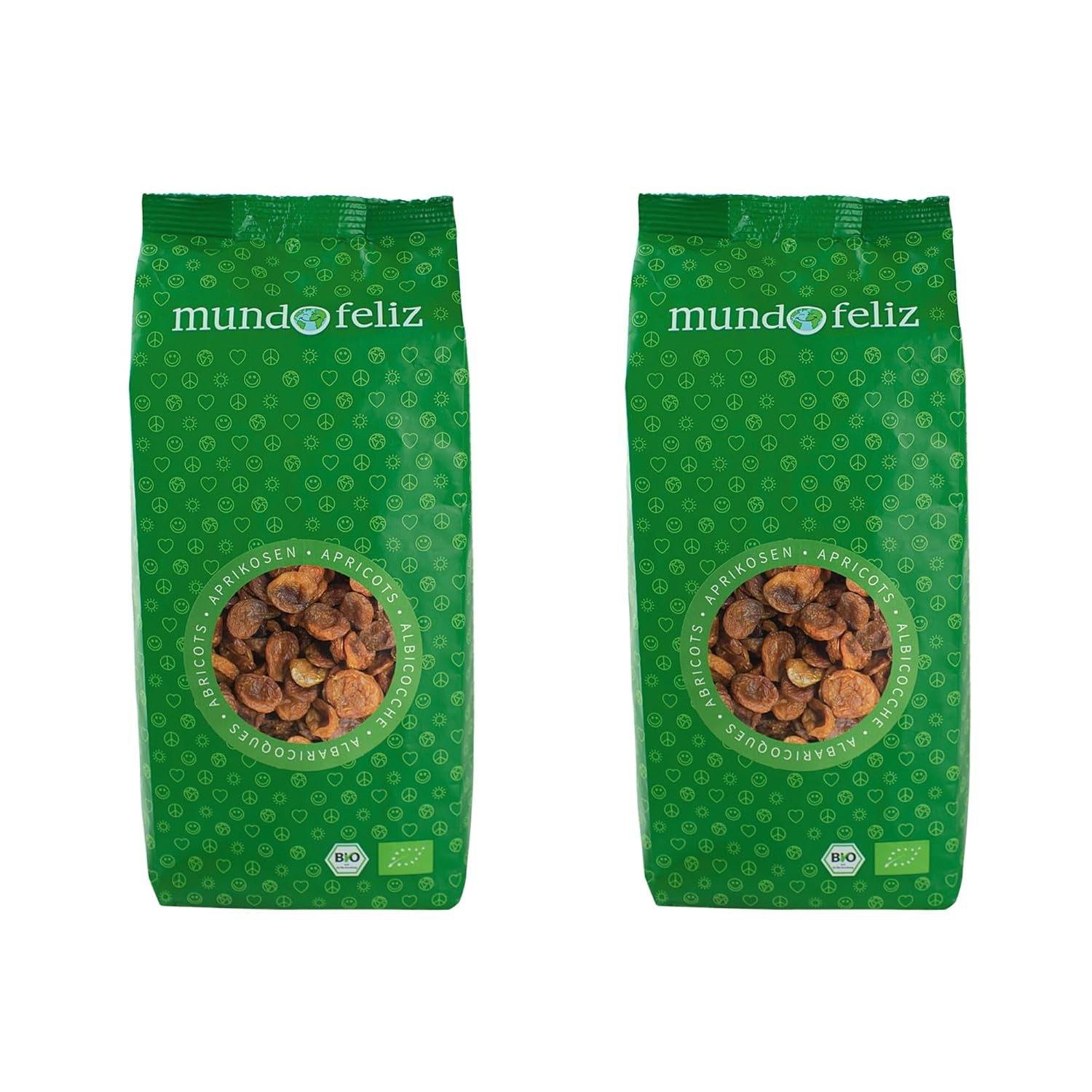 Mundo Feliz ekologiska torkade aprikoser med stenar 2 x 500 g torkade produkter My Store 500 g (förpackning med 2)