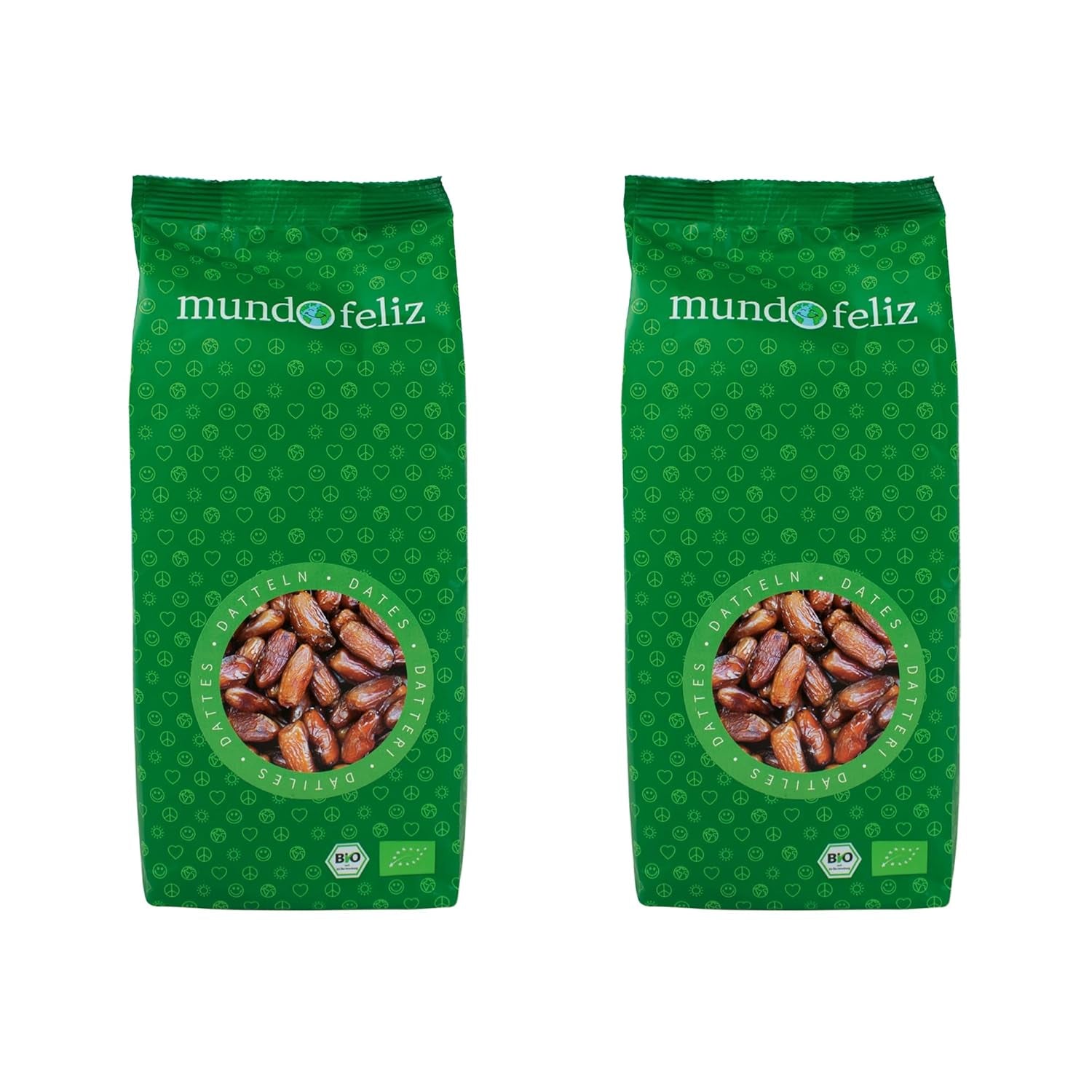 Mundo Feliz ekologiska torkade dadlar med stenar 2 x 500 g Naty Shop torkade produkter 500 g (förpackning med 2) Data
