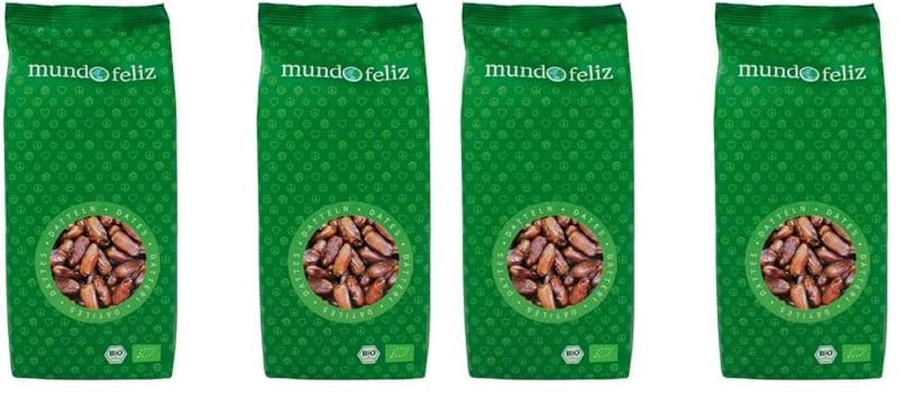 Mundo Feliz ekologiska torkade dadlar med stenar 2 x 500 g Naty Shop torkade produkter 500 g (förpackning med 4) Data