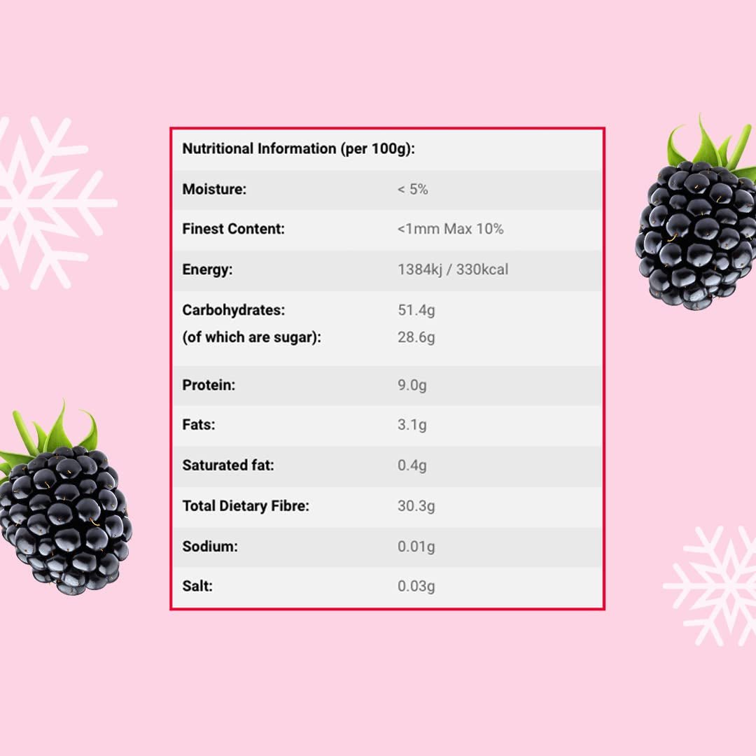 Frystorkade hela björnbär 100g - Frystorkade frukter - Frystorkade torkade frukter - Frystorkade hela björnbär för bakning, dekoration av kakor, snacks, müsli, desserter Torkade produkter Naty Shop