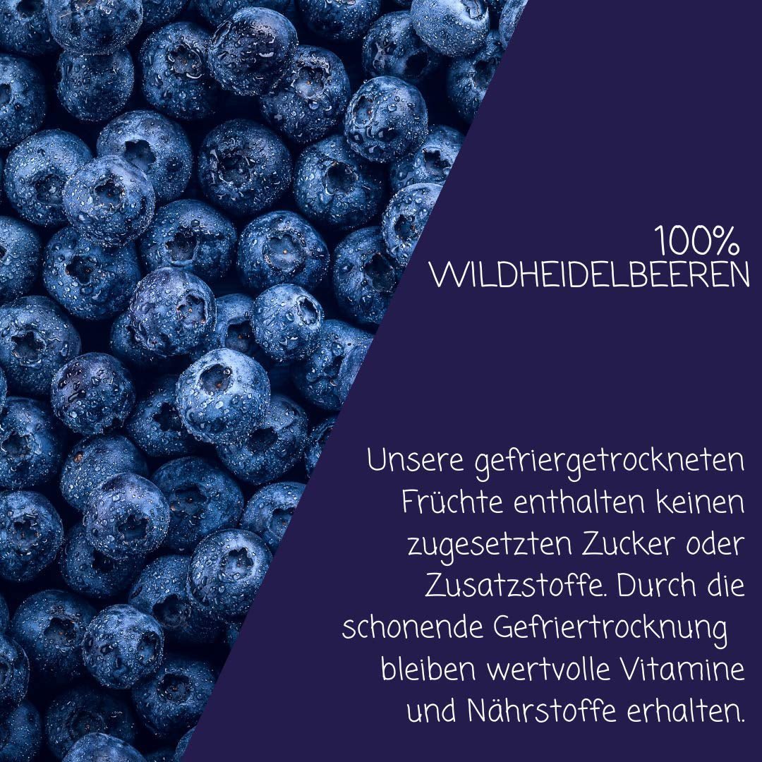 myfruits vilda blåbär, frystorkade blåbär, 70g, inga tillsatser, 100% vilda blåbär, frystorkade frukter och torkade frukter Torkade produkter Naty Shop