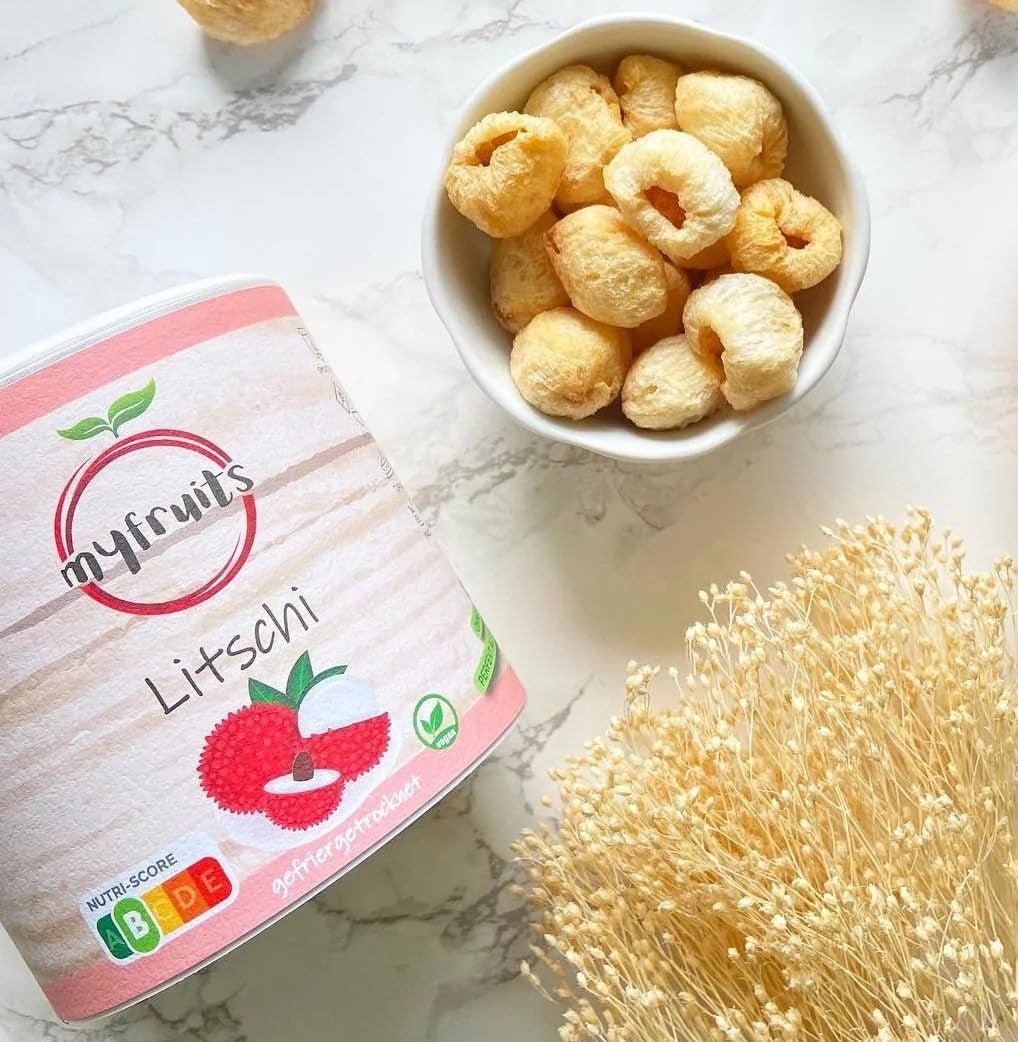 myfruits litchi, frystorkad, 80g, utan tillsatser, 100% frukt, frystorkad frukt och torkad frukt Torkad produkter Naty Shop