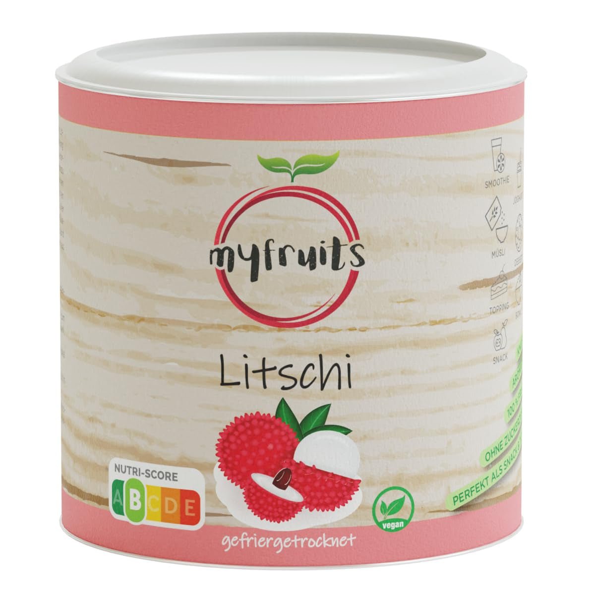 myfruits litchi, frystorkad, 80g, inga tillsatser, 100 % frukt, frystorkad frukt och torkad frukt Dehydrerade produkter Naty Shop Standardtitel