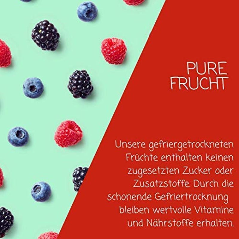 myfruits bärmix, 300g, frystorkad frukt och bärmix, utan tillsatt socker, jordgubbar, hallon, röda vinbär, torkad fruktmix Torkad produkter Naty Shop