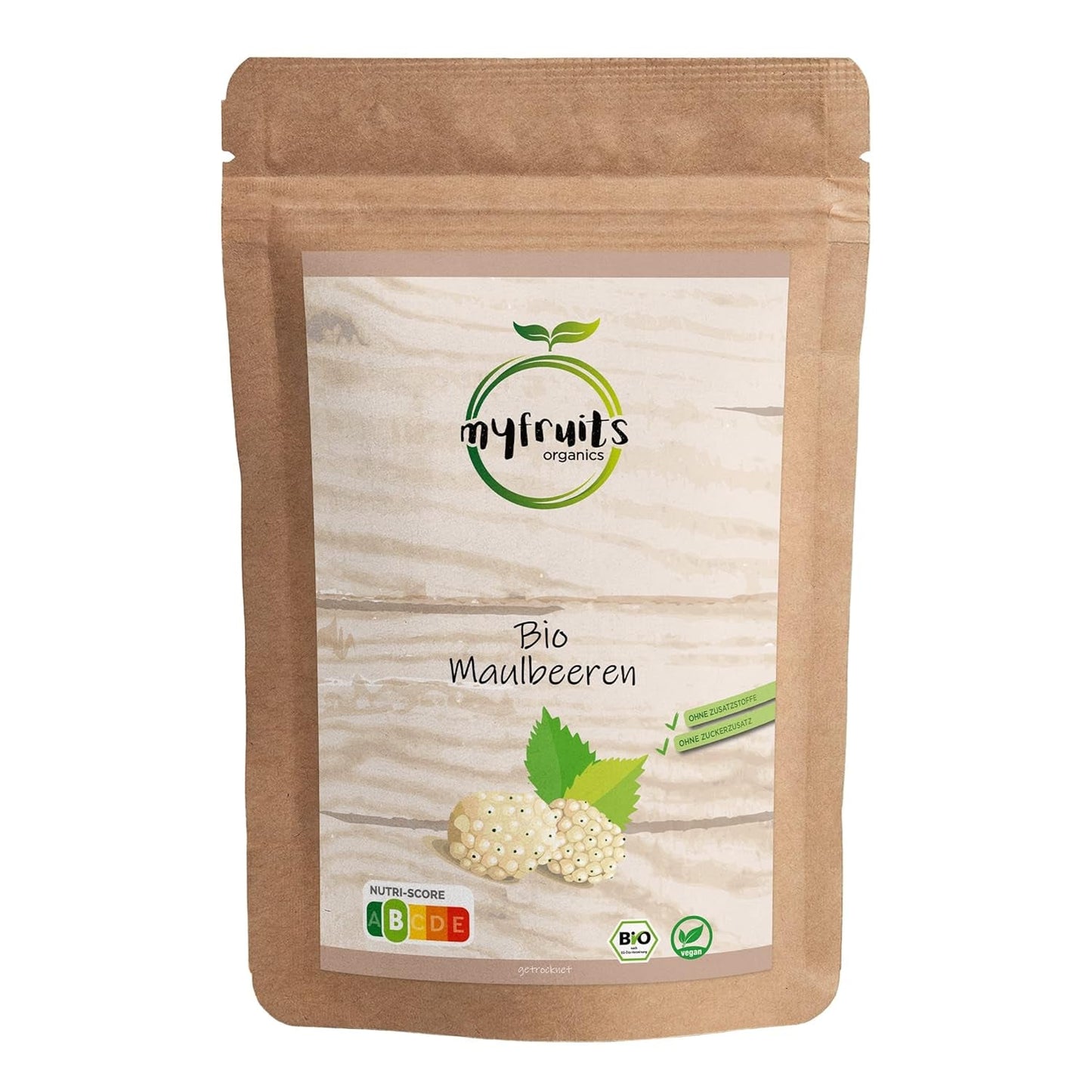 myfruits ekologiska torkade björnbär, 750g, soltorkade, inga tillsatser. Från certifierat ekologiskt jordbruk, torkade vita björnbär Naty Shop Dehydrated Products Large Pack 750G