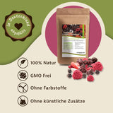 Mynatura Färgglad blandning av frystorkade bär I Fruktmix I Hallon I Svarta vinbär I Jordgubbar I Fruktsnacks I Vegan I 350g Torkade produkter Naty Shop