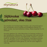 Mynatura söta, torkade, kärnfria körsbär I Osötad I Torkad frukt I Inga tillsatser I Bakning I Körsbär I Mellanmål I Müsli I Vegansk I Påse (1x 1000g) Dehydrerade produkter Naty Shop