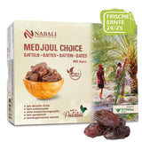NABALI FAIRKOST FÖR ALLA Medjoul - Medjool Dadlar Val I - 100% naturlig aromatisk fräsch orientalisk mjuk I söt som honung och karamelliserad I Ursprung: Palestina I (1x1KG) Dehydrerade produkter Naty Shop 1 kg (1 paket)