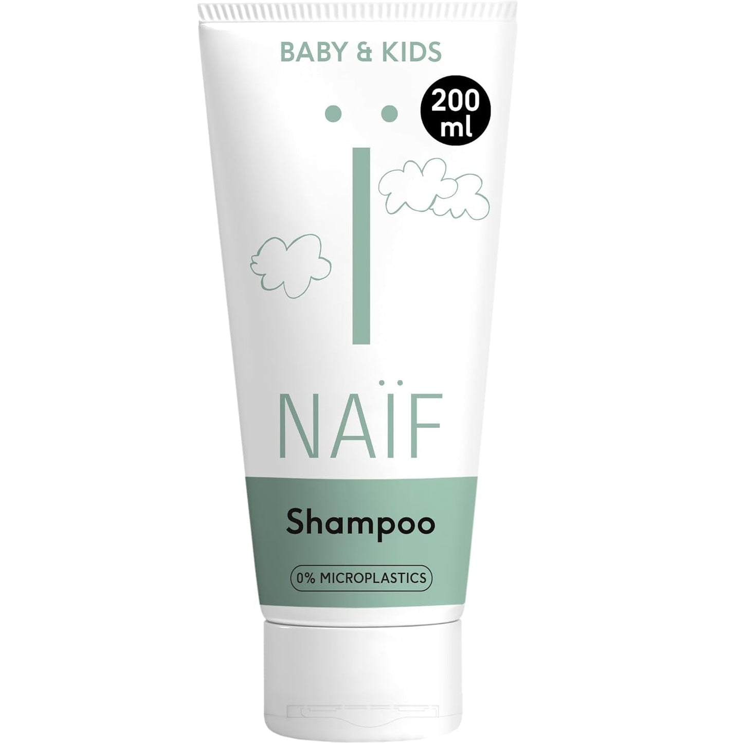 Naïf - Vårdschampo - för spädbarn och barn - Babyschampo med naturliga ingredienser - 100% vegan - 0% SLES - Utan mikroplaster, silikoner och parabener - 200 ml Barn - Bad och hudvård Naty Shop M