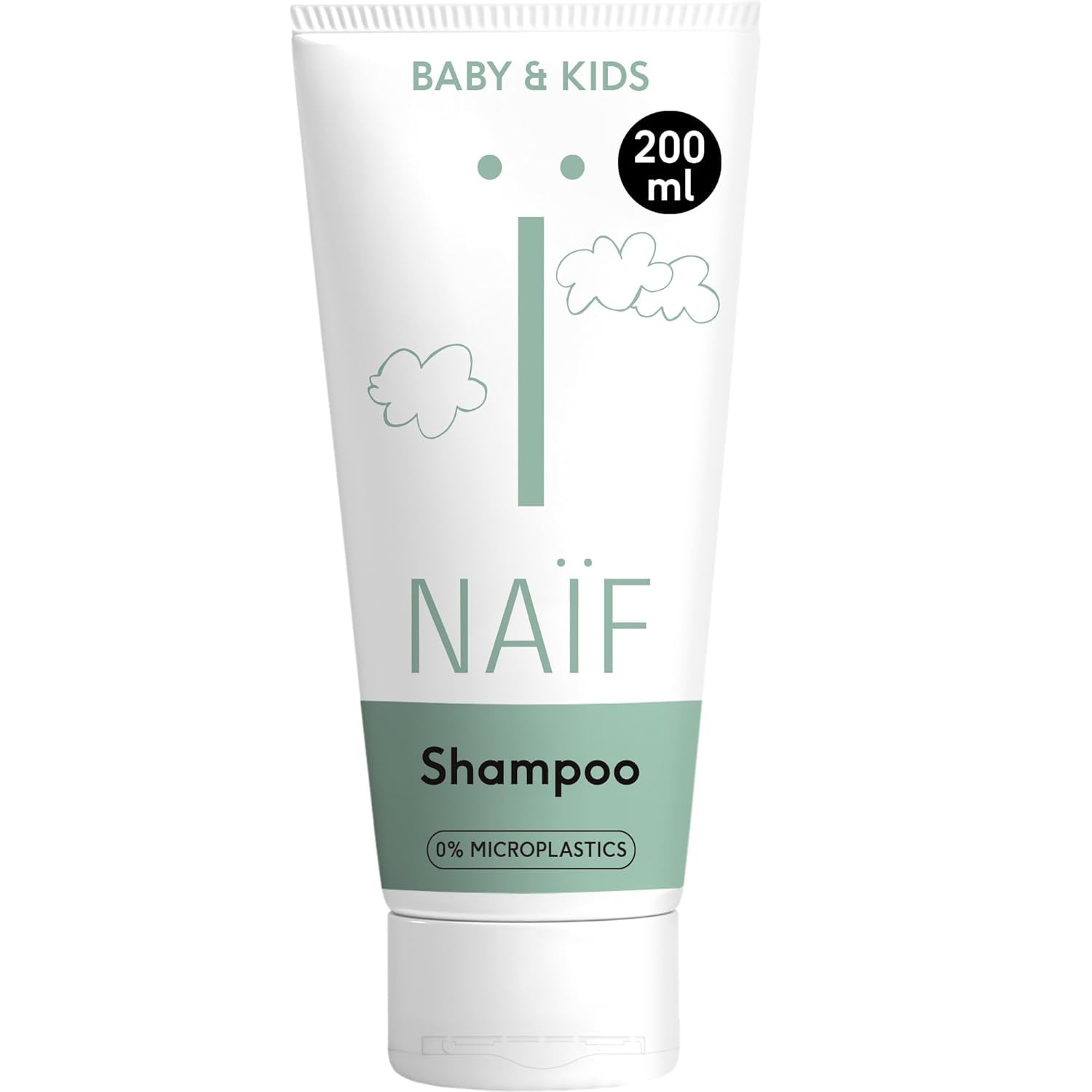 Naïf - Vårdschampo - för spädbarn och barn - Babyschampo med naturliga ingredienser - 100% vegan - 0% SLES - Utan mikroplaster, silikoner och parabener - 200 ml Barn - Bad och hudvård Naty Shop M
