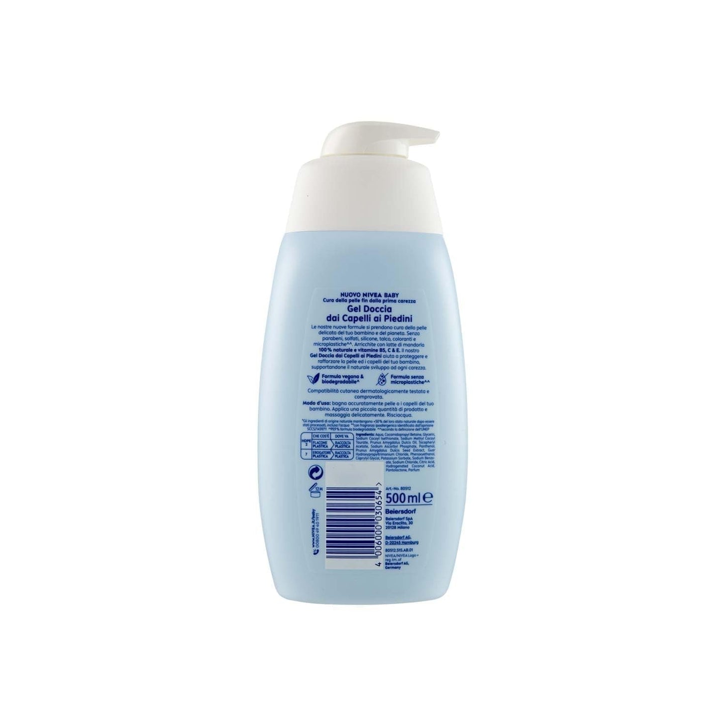 NIVEA BABY duschgel för benhår 500 ml, barnbubbelbad för mjuk och ren hud och hår, barnbad med rivskydd, återfuktande och mjukt schampo för barn Barn - Bath and Skincare Naty Shop
