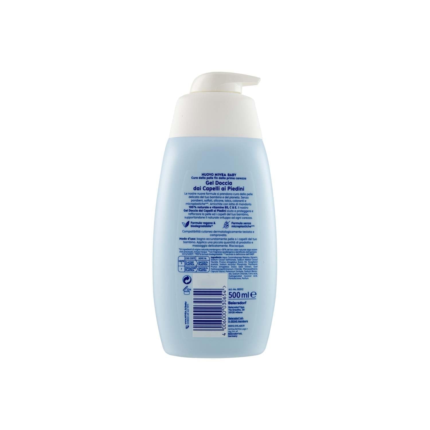 NIVEA BABY duschgel för benhår 500 ml, barnbubbelbad för mjuk och ren hud och hår, barnbad med rivskydd, återfuktande och mjukt schampo för barn Barn - Bath and Skincare Naty Shop
