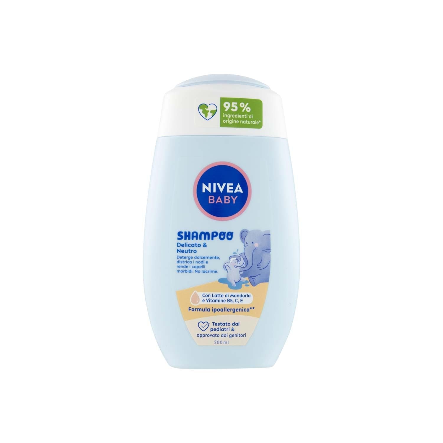 NIVEA BABY Gentle & Neutral Shampoo 200 ml - Med skydd mot tårar, sulfatfritt, för mjukt och trasselfritt hår Barn - Bad och hudvård Naty Shop Standardtitel