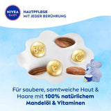 NIVEA BABY topp till tå bad & schampo, skonsamt veganskt schampo för barns hud och hår med mandelolja, avslappnande duschgel med hypoallergen formula utan parabener och mikroplaster (200 ml) Barn - Bath and Skincare Naty Shop