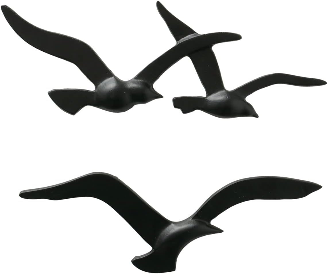 Birdy Wall Art (guld, metall väggdekorationer, nautiskt motiv, hall / vardagsrum / matsal väggmålning) 1011623 Naty Shop Statyer & skulpturer Svart
