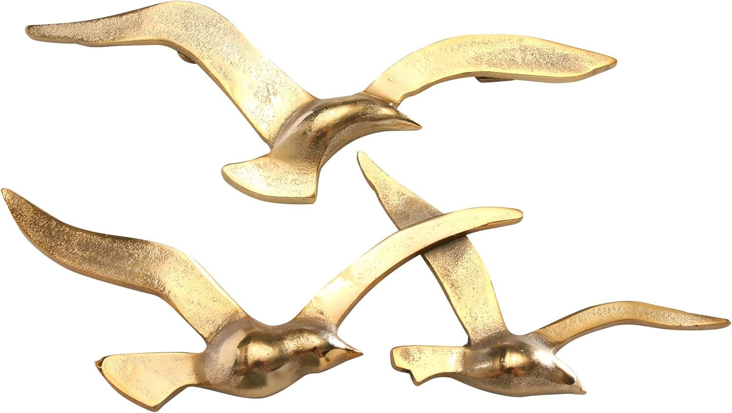 Birdy Wall Art (guld, metall väggdekorationer, nautiskt motiv, hall / vardagsrum / matsal väggmålning) 1011623 Naty Shop statyer och skulpturer guld