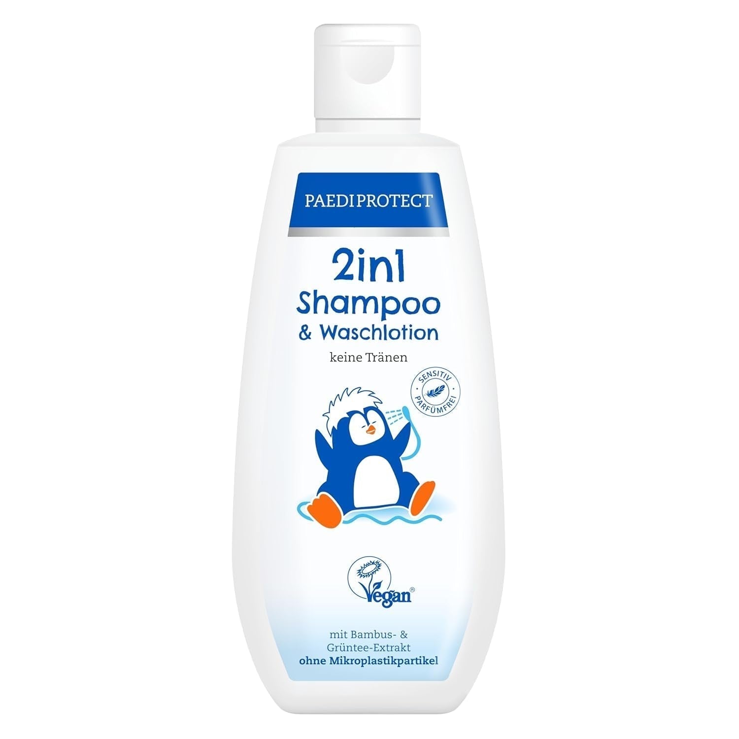 PAEDIPROTECT 2in1 schampo och tvättlotion för spädbarn och barn 200 ml, känslig rengöring och hår utan parfym och mikroplaster, duschgelén återfuktar torr och känslig hud, även för vuxna Barn - Bad och hudvård Naty Shop White 200 Ml (1 förpackning)