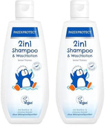 PAEDIPROTECT 2in1 schampo och tvättlotion för spädbarn och barn 200 ml, ömtålig rengöring och hår utan parfym och mikroplaster, duschgelén återfuktar torr och känslig hud, även för vuxna Barn - Bad och hudvård Naty Shop White 200 Ml (förpackning om 2)