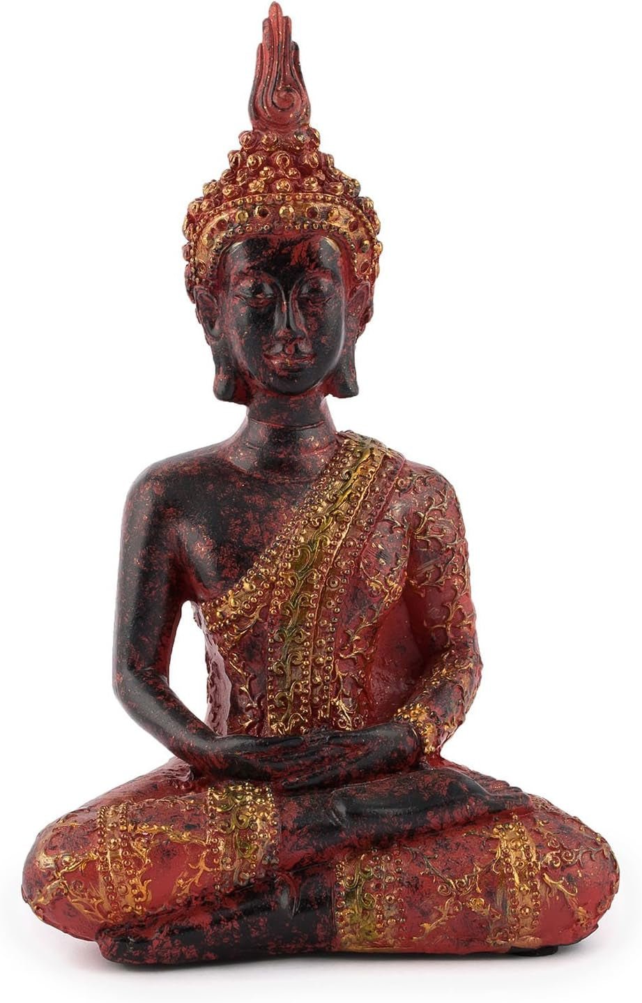 dekorativ pyjoma Buddha, mediterar, skulptur med röd/guld mantel Statyetter och skulpturer Naty Shop Standardtitel
