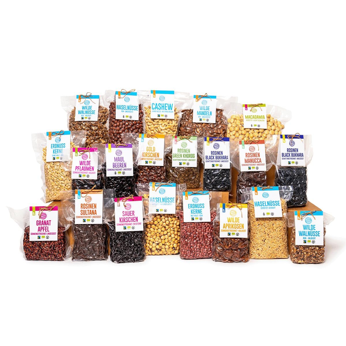 PAKKA - Ekologiska Fairtrade Jumbo Manucca-russin 1 kg med 2 - 3 krispiga frön, soltorkade manuccadruvor, oljefria, så klibbiga, osvavelfria, från småbönder i Samarkand Uzbekistan 1000g Dehydrerade produkter Naty Shop