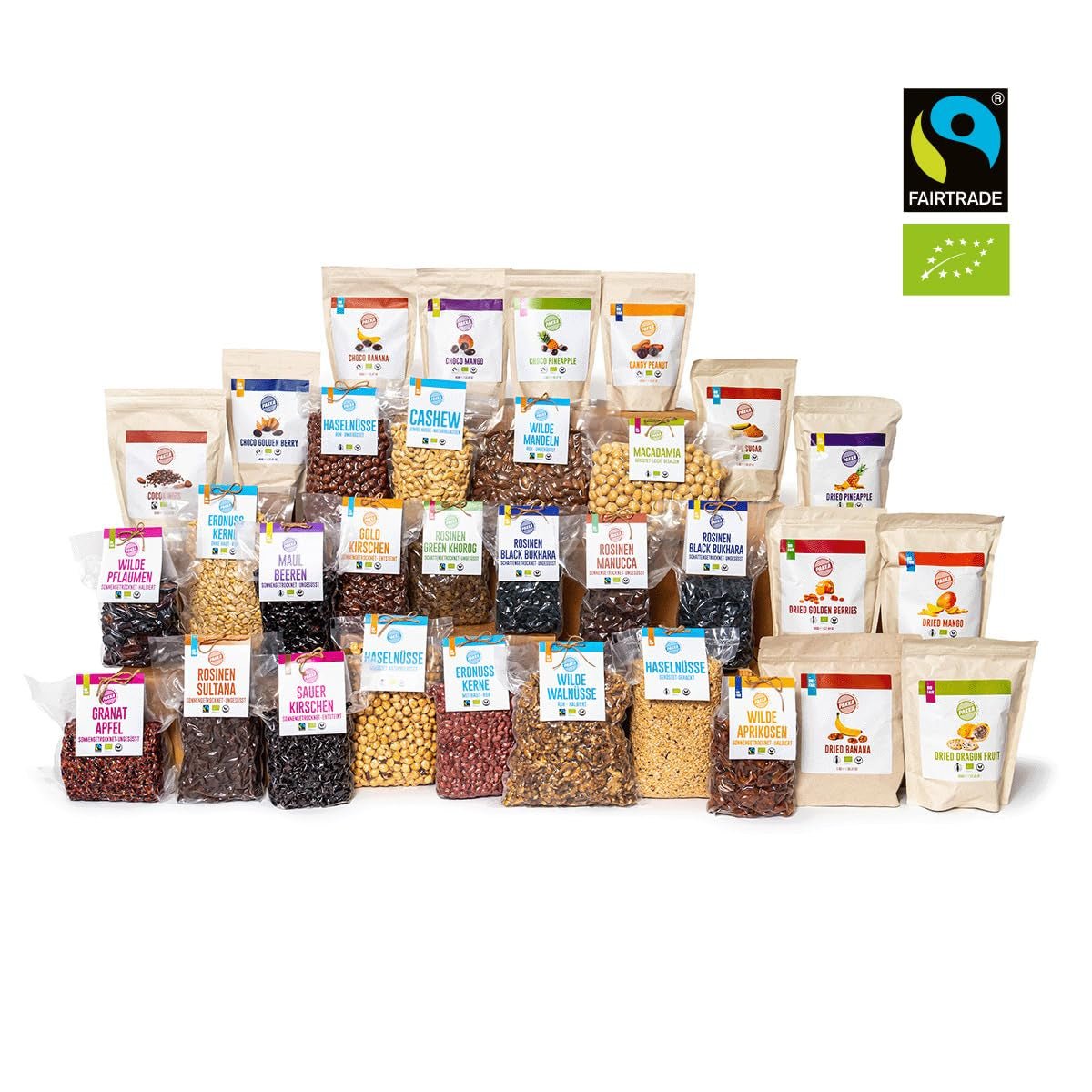 PAKKA - Ekologiska Fairtrade Sultanas 1kg, fröfria, hudlösa och soltorkade Sultanas Sultanas från Samarkand Uzbekistan 1000g Dehydrerade produkter Naty Shop