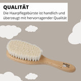 PARSA Beauty babyhårborste med gethår - babyhårborste gjord av FSC®-certifierat bokträ - borste för vård av fint babyhår - babyborste Barn - Bad och hudvård Naty Shop