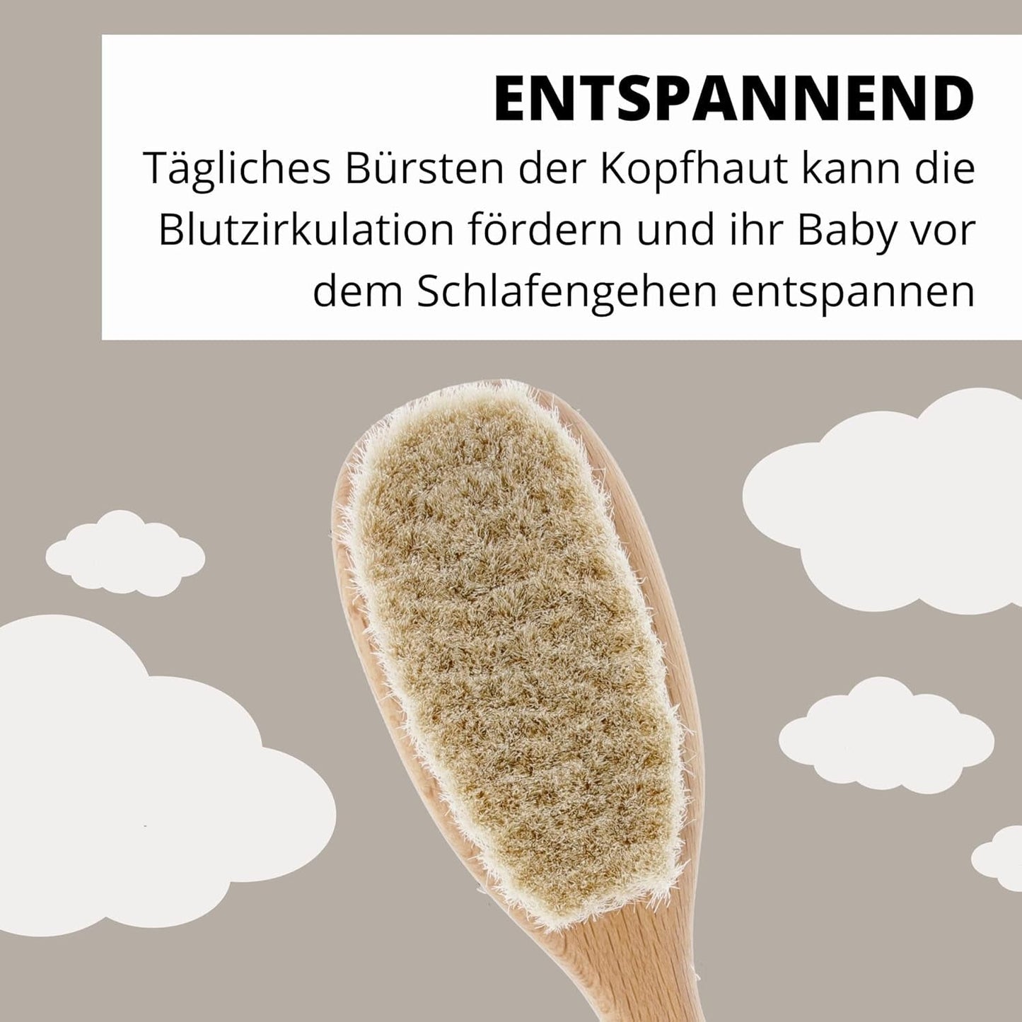 PARSA Beauty babyhårborste med gethår - babyhårborste gjord av FSC®-certifierat bokträ - borste för vård av fint babyhår - babyborste Barn - Bad och hudvård Naty Shop