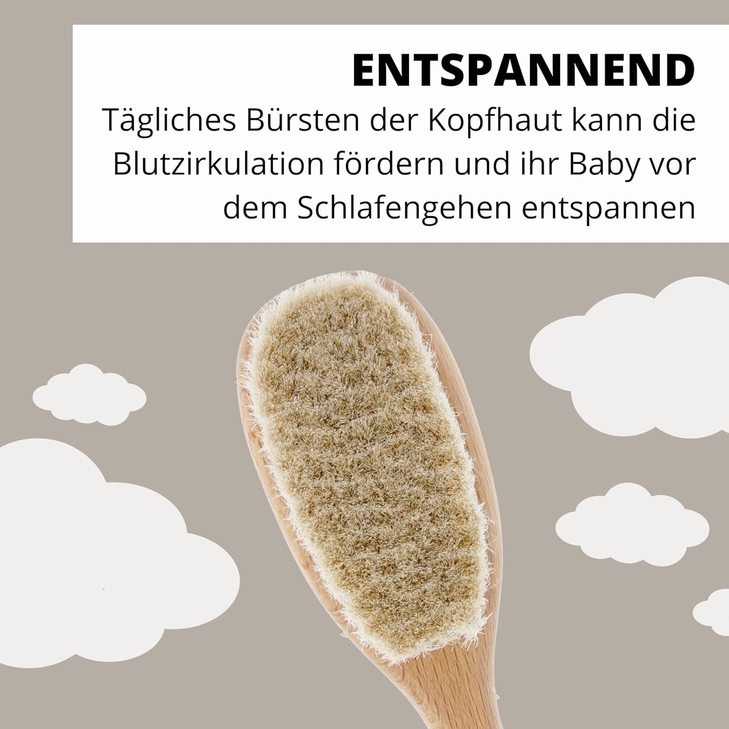 PARSA Beauty babyhårborste med gethår - babyhårborste gjord av FSC®-certifierat bokträ - borste för vård av fint babyhår - babyborste Barn - Bad och hudvård Naty Shop