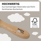 PARSA Beauty babyhårborste med gethår - babyhårborste gjord av FSC®-certifierat bokträ - borste för vård av fint babyhår - babyborste Barn - Bad och hudvård Naty Shop