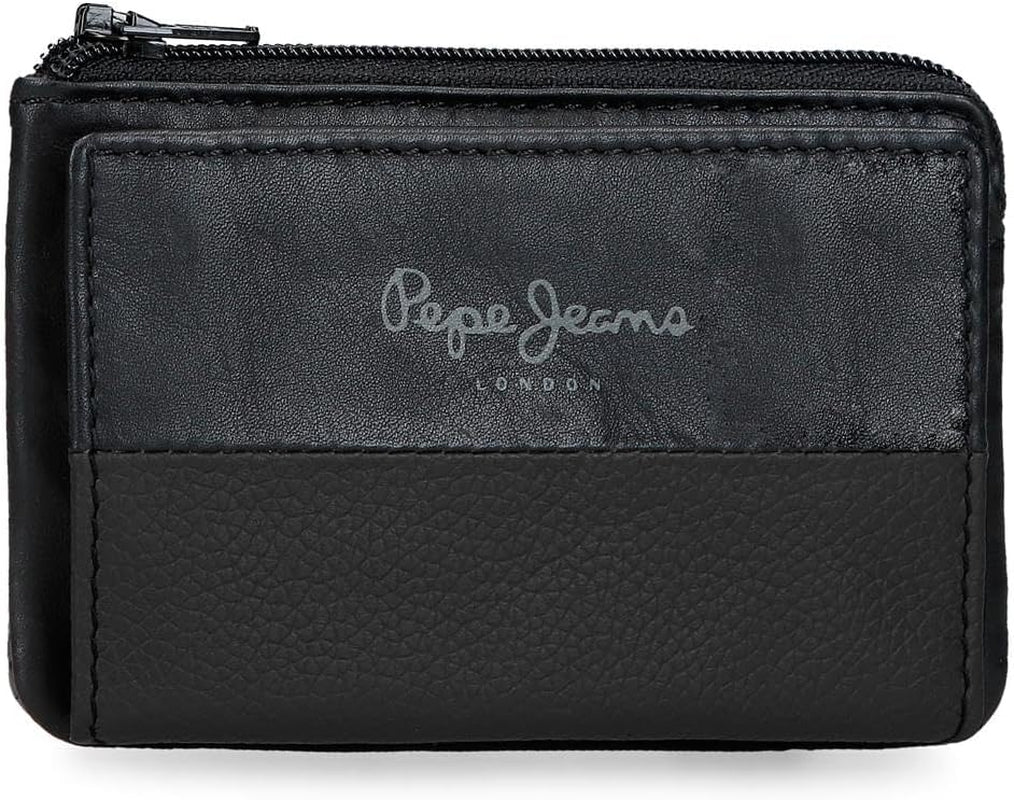 Pepe Jeans Joumma-väskor Dubbelplånbok, Svart, 11 x 7 x 1,5 cm, Läder, Svart, One Size, Plånbok Herrplånbok Naty Shop Standardtitel