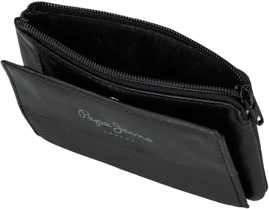 Pepe Jeans Joumma Väskor Dubbelväska, Svart, 11 x 7 x 1,5 cm, Läder, Svart, One size, Plånbok Herrplånbok Naty Shop
