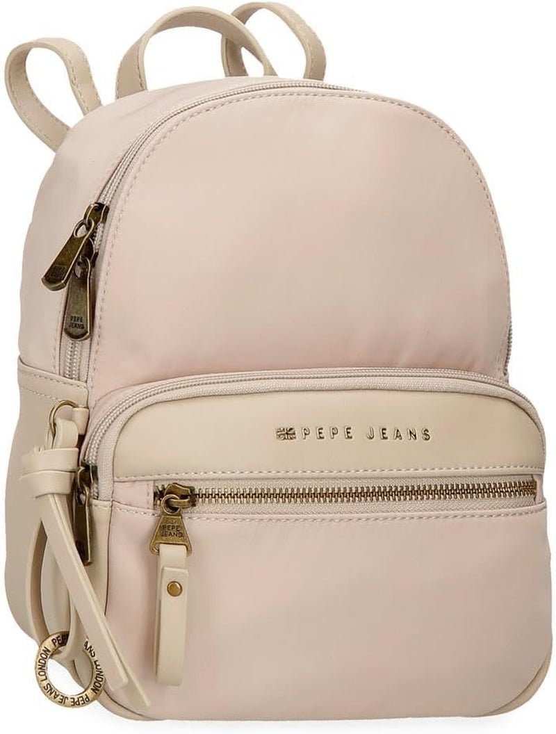 Pepe Jeans Morgan Casual Ryggsäckar Resväskor Beige Svart konstläder För Dam By Joumma Väskor Bagage & Resor Naty Shop Beige Ryggsäck 25