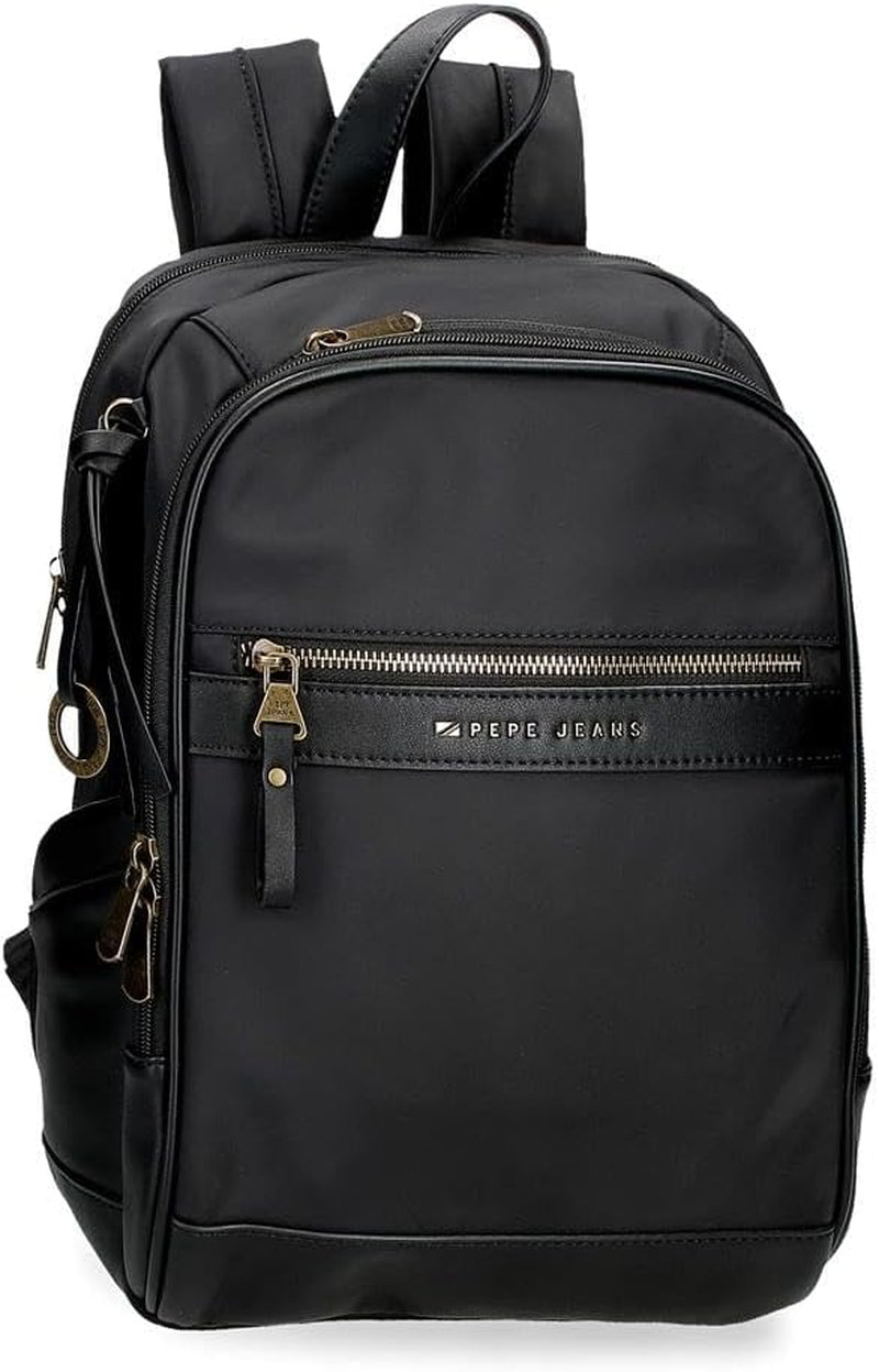 Pepe Jeans Morgan Casual Ryggsäckar Resväskor Beige Svart konstläder för kvinnor By Joumma Väskor Bagage & Resor Naty Shop Svart ryggsäck