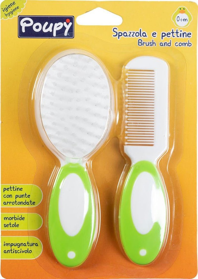 '- Nylonborste och kam, mjuka borst för barnets känsliga hud, rundade spetsar för säkerhet, lätta grepp tack vare ergonomiska handtag, flerfärgade barn - Bad och hudvård Naty Shop Standardtitel