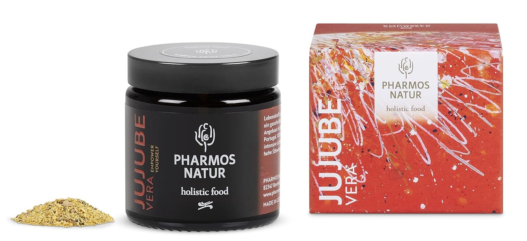 Pharmos Natur Jujube fruktpulver 50 g - vegan, glutenfri - naturlig mat torrpulver JujubeVera Dehydrerade produkter Naty Shop
