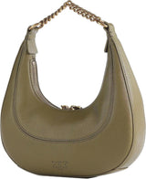 Pinko dam BRIOCHE HOBO Mini KALB MORB, V62q_Grön tråd-Antik Guld Damväskor Naty Shop