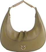 Pinko kvinnor BRIOCHE HOBO Mini KALB MORB, V62q_Grön tråd-antika guldväskor Dam Naty Shop Standardtitel