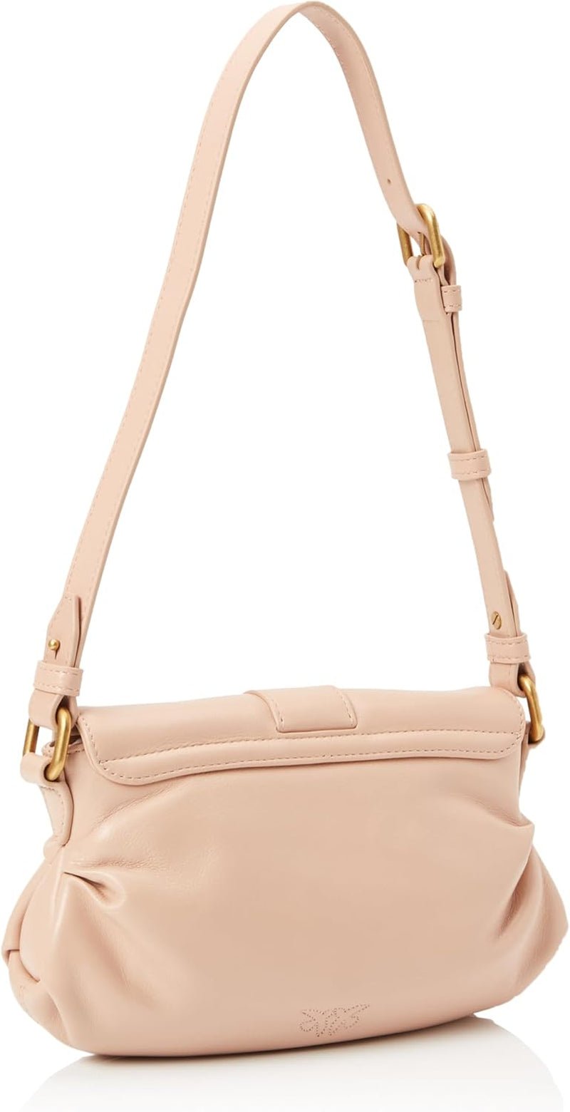 Pinko Dam Jolene Shoulder Mini Crystal Calf Bag, O81m_Chocolate Gold Damväskor Naty Shop