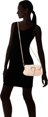 Pinko Dam Jolene Shoulder Mini Crystal Calf Bag, O81m_Chocolate Gold Damväskor Naty Shop