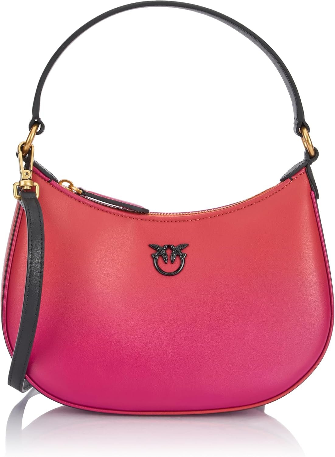 Pinko Half Moon mini väska i lädergradientfärg, ya4l_Mult.fuchsia, orange-svart Damväskor Naty Shop Standardtitel