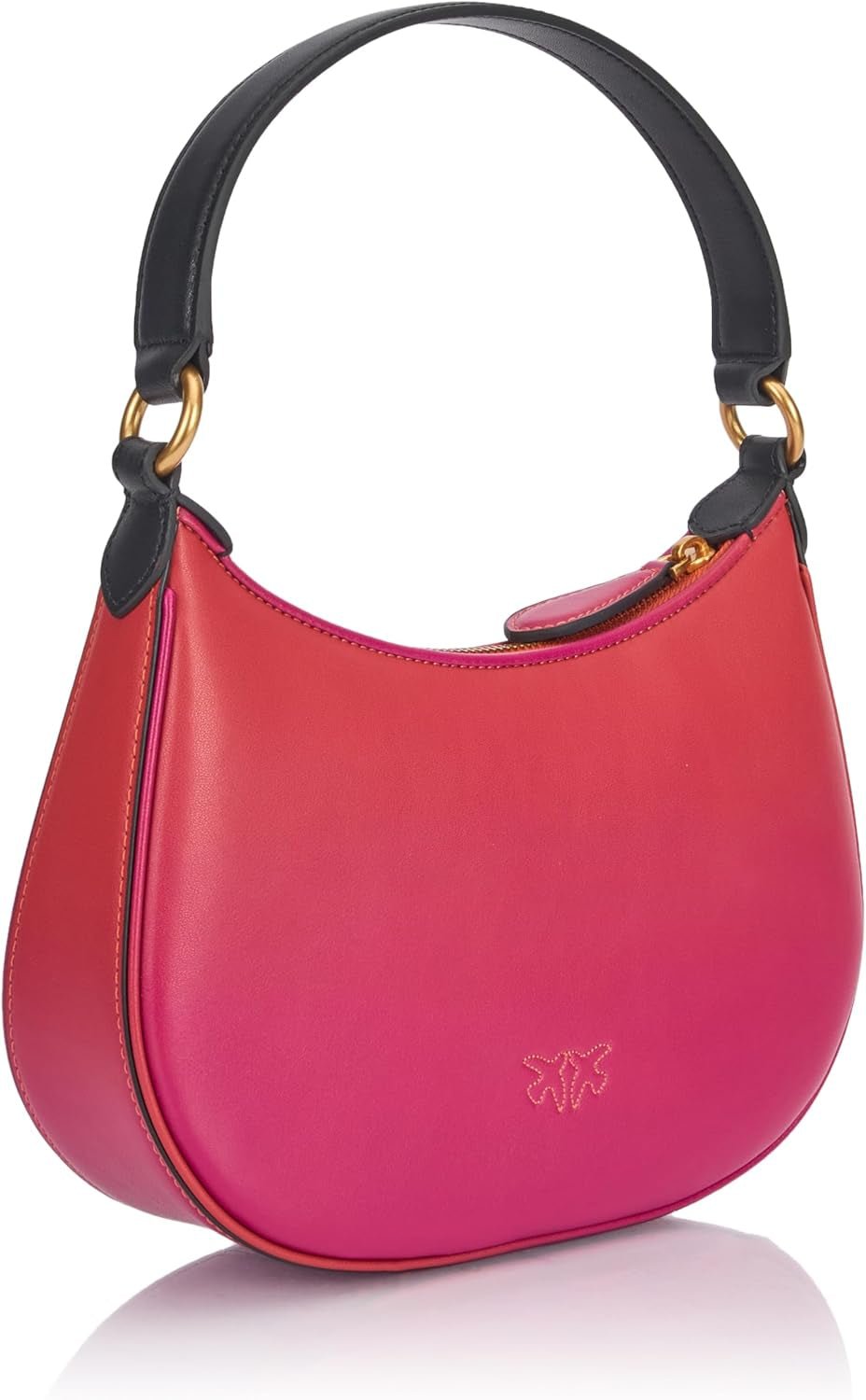 Pinko Half Moon mini väska i lädergradientfärg, ya4l_Mult.fuchsia, orange-svart Damväskor Naty Shop