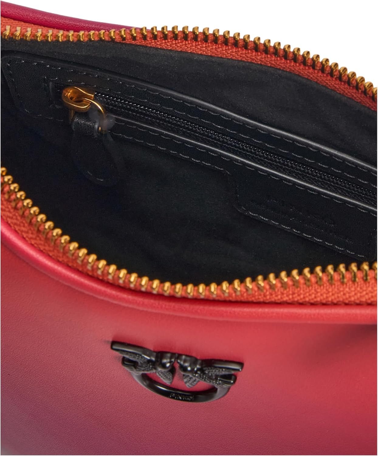 Pinko Half Moon mini väska i lädergradientfärg, ya4l_Mult.fuchsia, orange-svart Damväskor Naty Shop