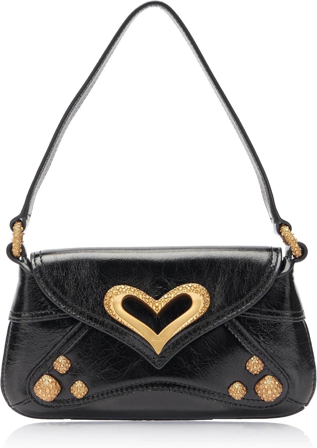 Pinko Ladies 520 Shoulder Baby Naplack Vintage Väska Dam Väskor Naty Shop Z99M_Black Limousine-Chocolate Gold