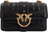 Pinko Ladies Love One Mini Cl Enkelsida Får Nappa Line Quiltväska Damväskor Naty Shop Z99Q_Antik Svart-Guld