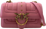 Pinko Ladies Love One Mini Cl Enkelsida Får Nappa Line Quiltväska Damväskor Naty Shop P31Q_Marine antikguld