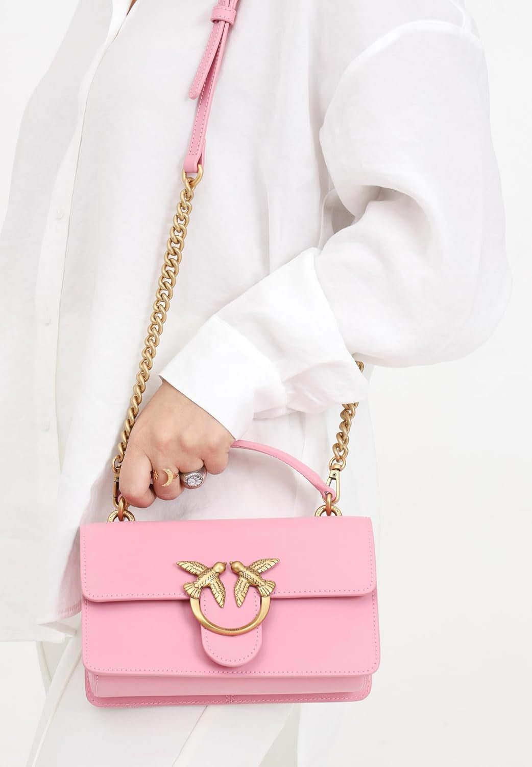 Pinko Ladies Love One Lättviktsväska i kalvsilke Damväskor Naty Shop