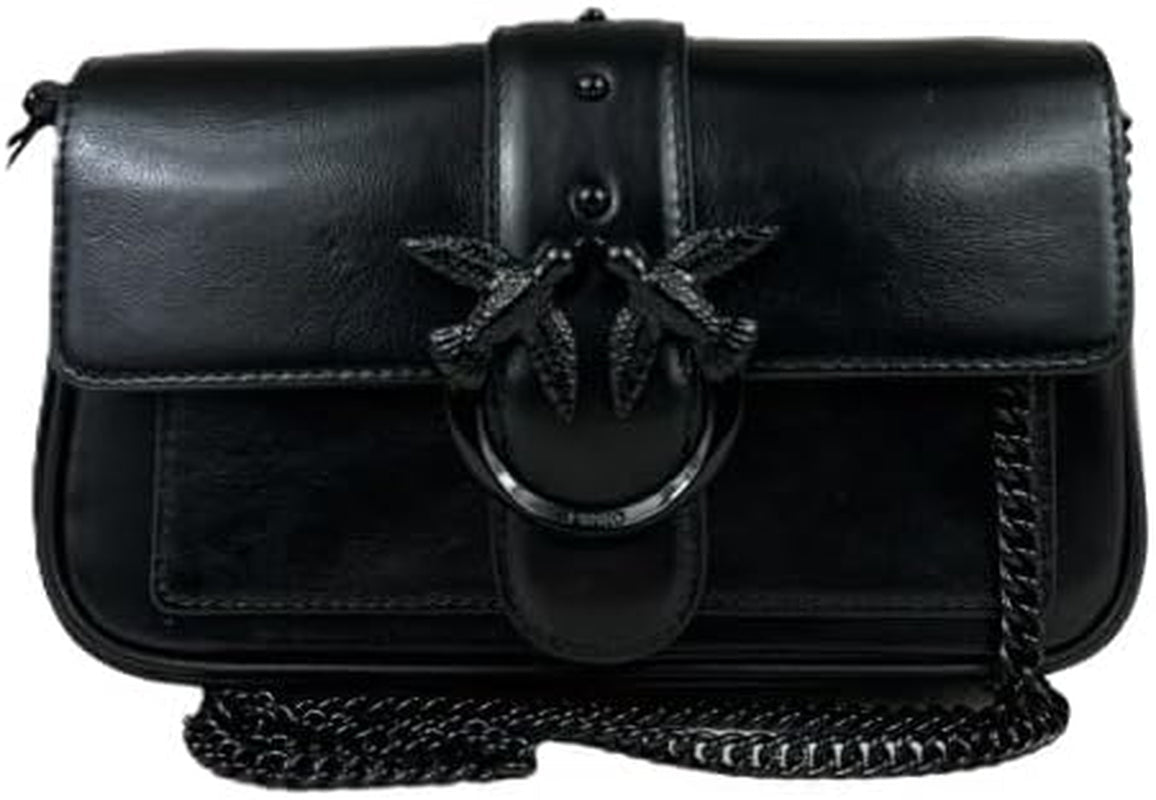 Pinko Ladies Love One Pocket C Naplack Färg Blockväska Damväskor Naty Shop Z99B_B Svart Sedan Block Färg